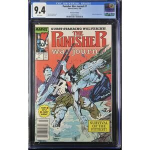 PUNISHER WAR JOURNAL 7 CGC 9.4 NEWSSTAND RARE WOLVERINE Jim Lee 150012